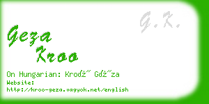 geza kroo business card